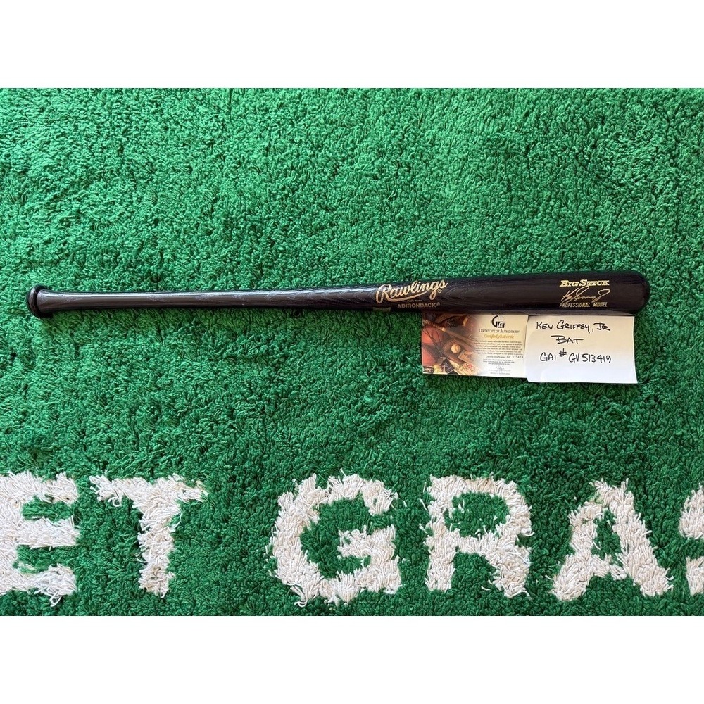 Rawlings Baseball Bat Ken Griffey Jr‎ Black Excellent Signed GAI COA Big Stick